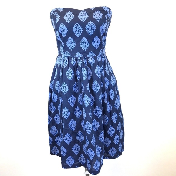 Old Navy Blue Strapless Dress Medallian - Picture 7 of 7